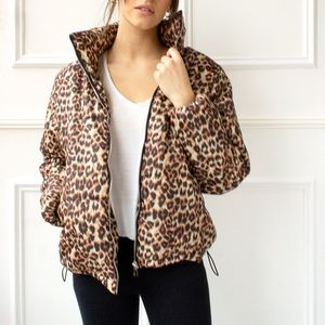 Zoe Leopard Print Puffer Jacket
